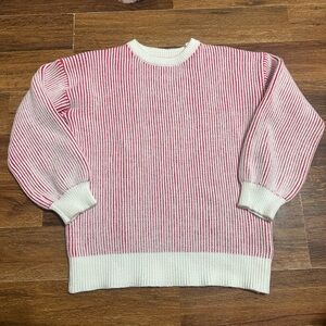 Pink and White Striped Sweater